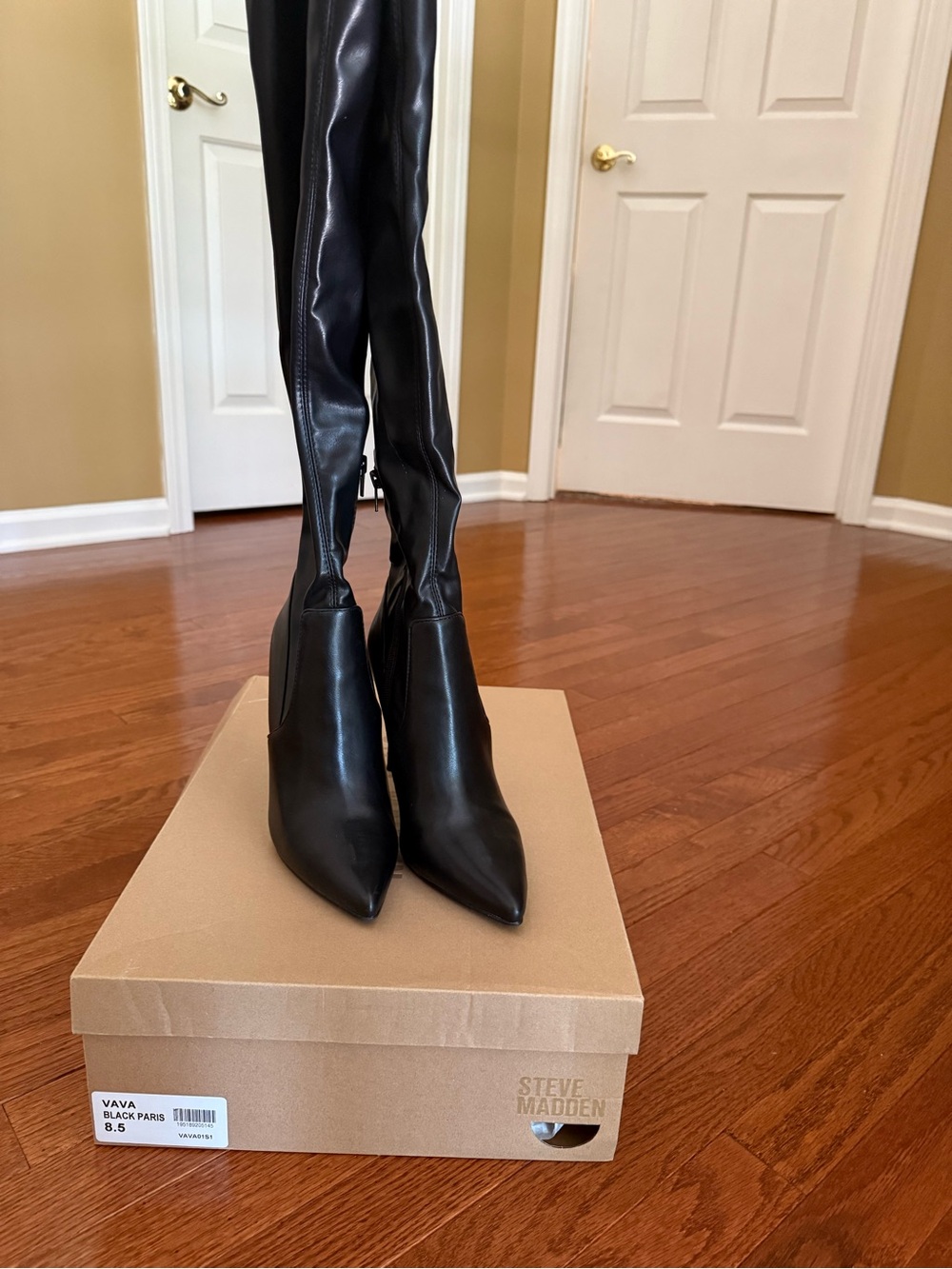 Steve Madden Black Over-the-Knee Pointed Toe Boots